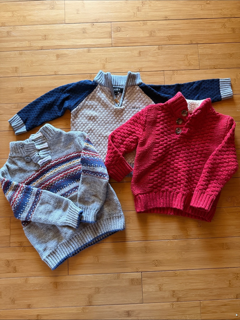Set of 3 boys, sweaters, Cat and Jack DKNY 2t 3t winter fall long sleeve dressy